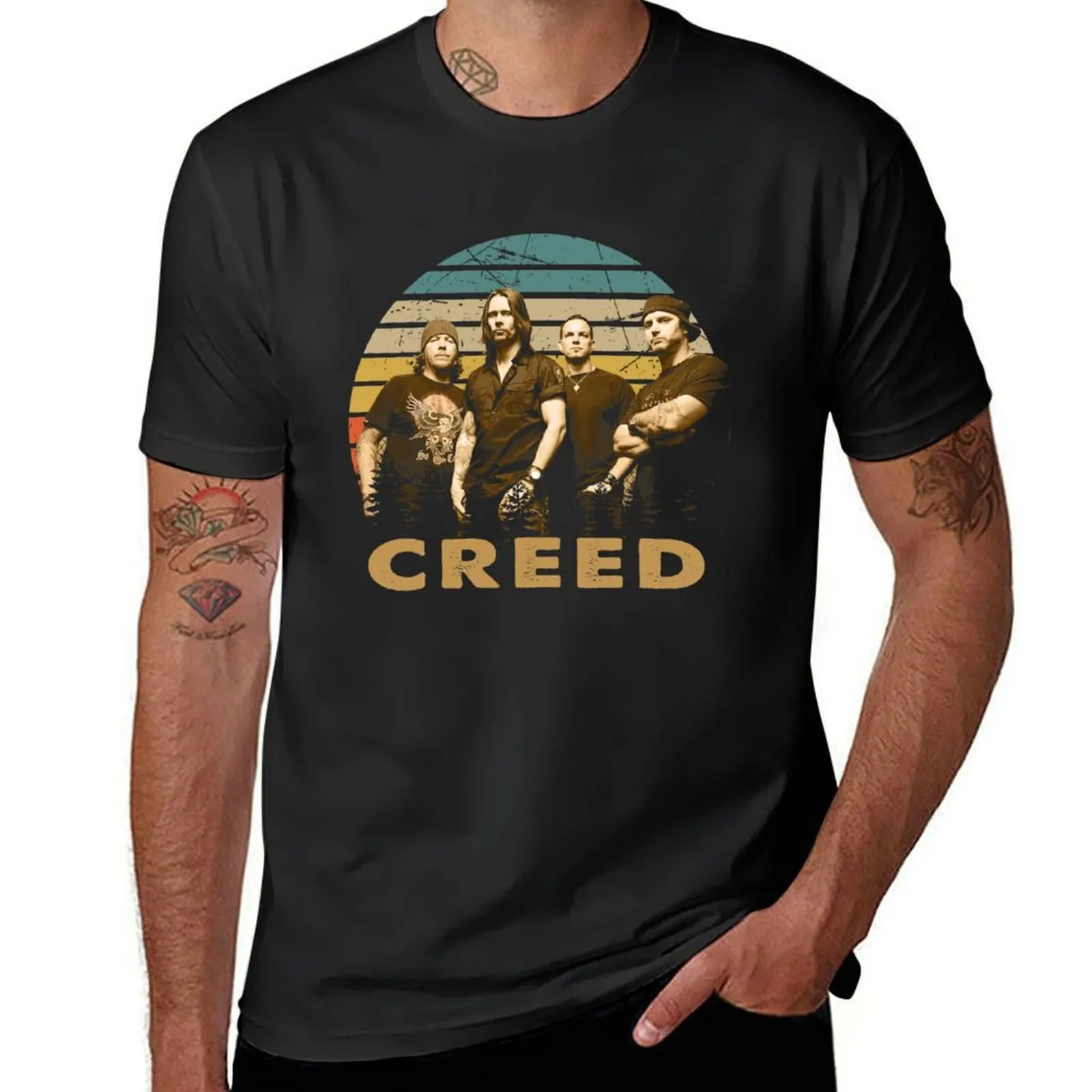 

Graphic Creed rock man music poster T-Shirt blanks sweat cute clothes plain t shirt for men