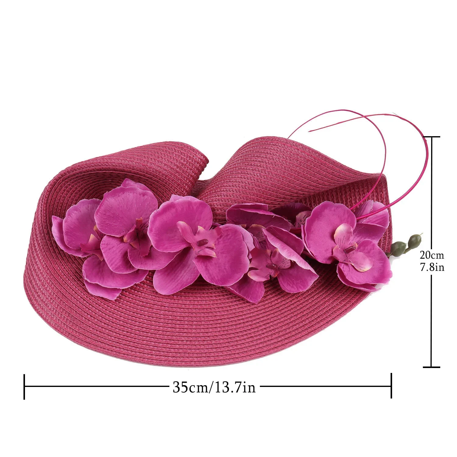 Deluxe Feather Flower Wedding Hat High Quality Straw Kentucky Derby Hats Deluxe Premium Bride Fascinators for Women Ladies