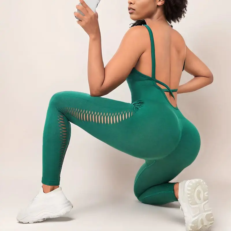 Buiten Seks Open Kruis Erotische Broek Naadloze Leggings Vrouwen Perzik Heup Push-Up Yoga Panty Sexy Uitgesneden Gym Jumpsuit Uit Één Stuk