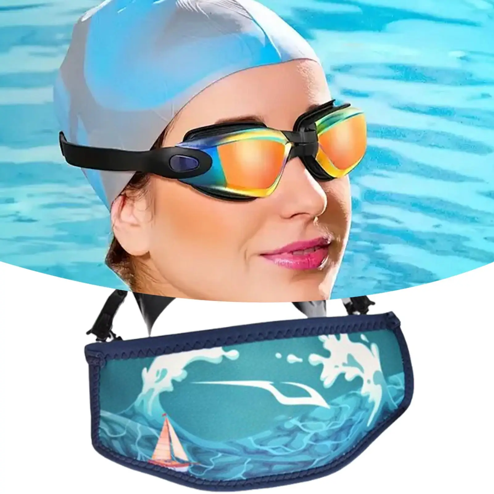 

Dive Strap Cover Dive Hair Protector Wrap Protective Comfortable Wrap Cover for Freediving Swimming Pool Snorkeling Underwater