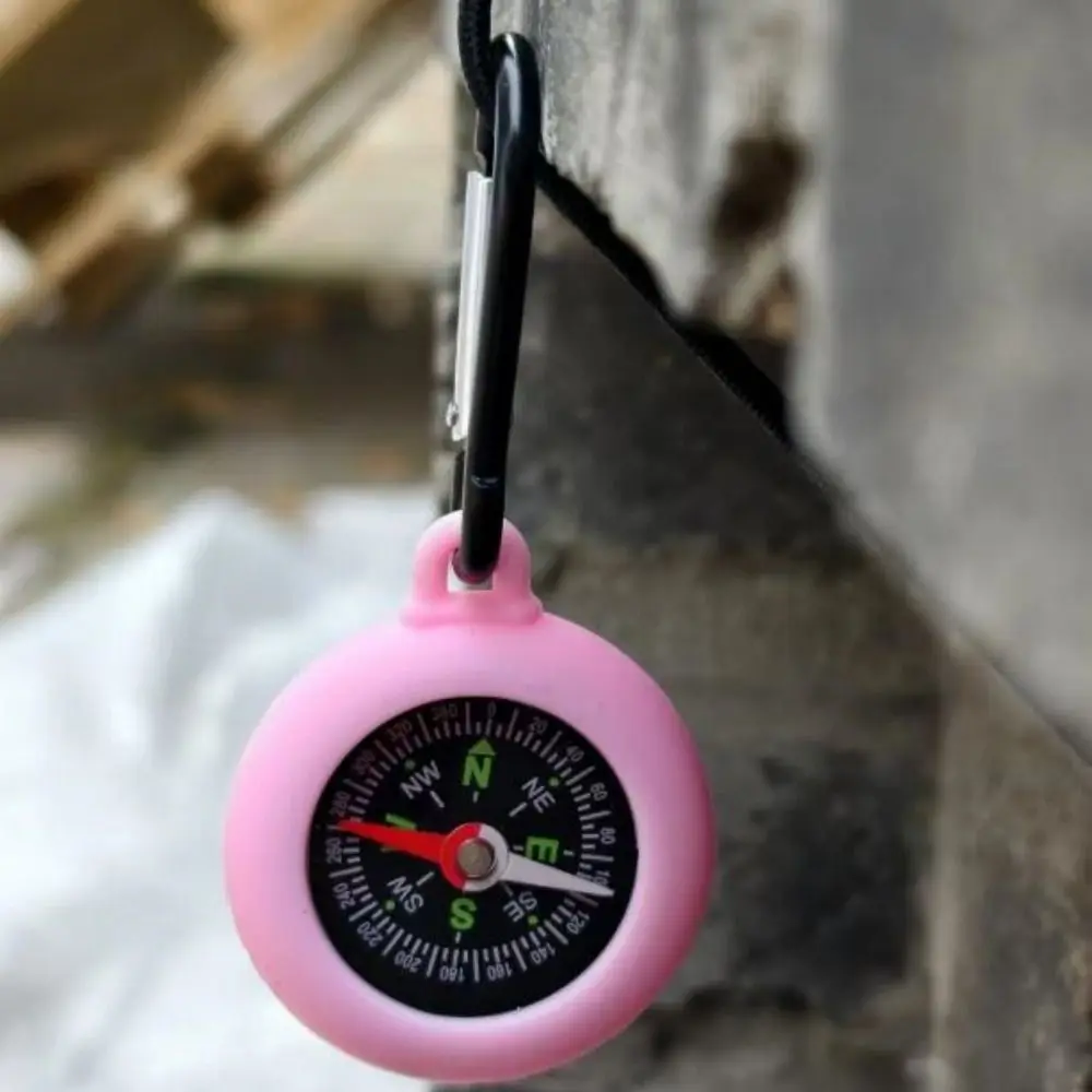 Mini Outdoor Survival Compass Carabiner with Compass 9 Colors Camping Keychain 88*42mm Mountaineering Hiking Backpack Buckle view 5
