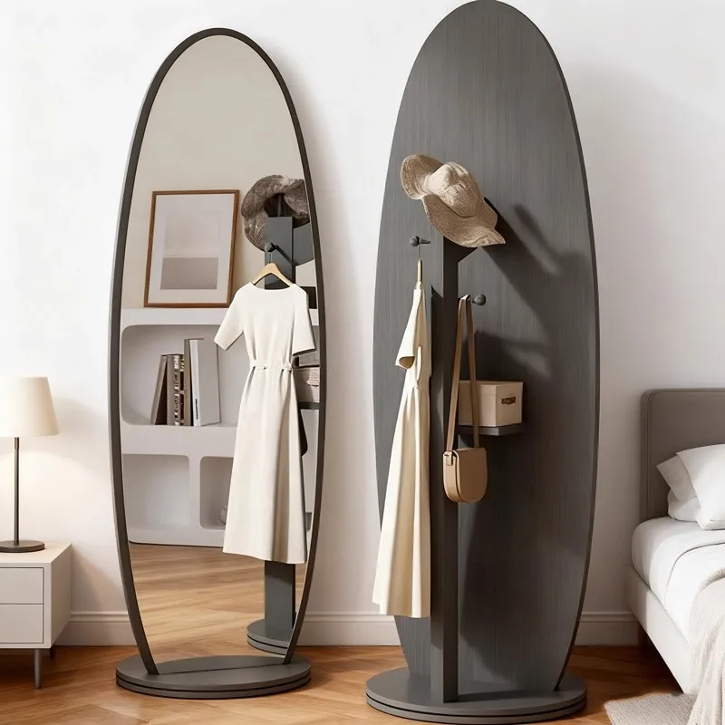 

Dressing Girls Bedroom Coat Rack Mirror Household Rotating Floor Simple Entry Cloakroom