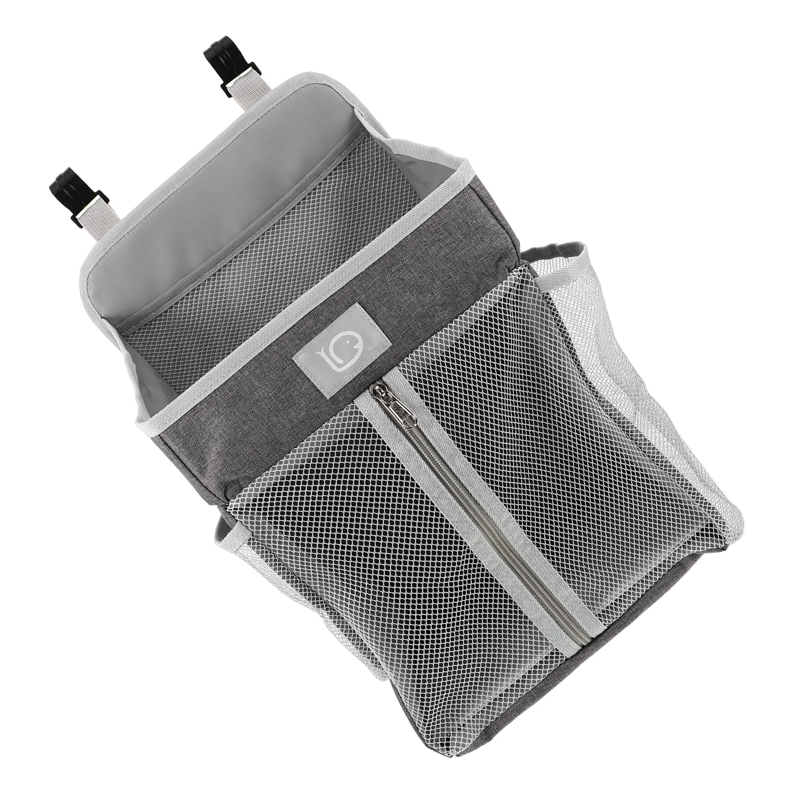 حقيبة تخزين كبيرة بجانب سرير الطفل، منظم تعليق متعدد الأقسام، حفاضات واسعة وحامل مناديل، حضانة من القماش قابلة للتنفس