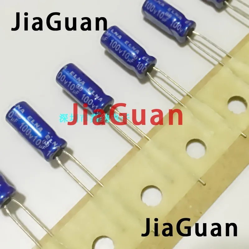 50pcs NEW ELNA RE3 100V10UF 5X11MM audio electrolytic capacitor 10uF/100V blue robe re3 10UF 100V