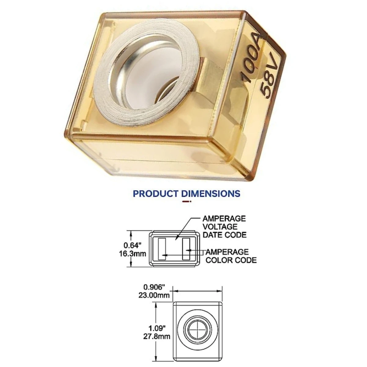 

2 Pack 100A/150A/200A/350A/300A Marine Battery Fuse IP66 Waterproof Terminal Fuses (MRBF) Fit For Marine And RV Applications
