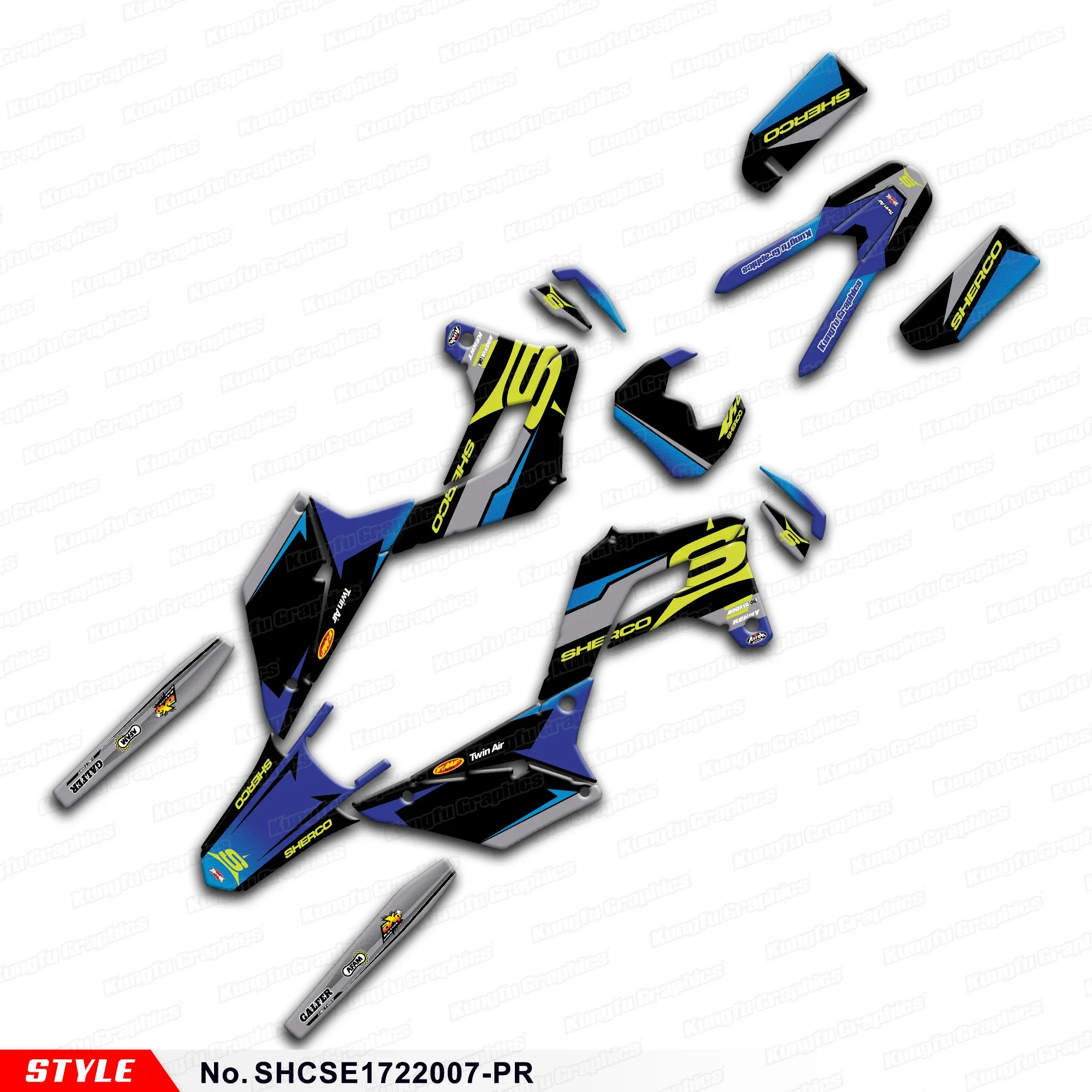 

JY RACING Graphic Kit Motorcycle Decals for Sherco SE-R SC FSE-R SCF 125-500 2017 2018 2019 2020 2021 2022 2023, SHCSE1722007-PR