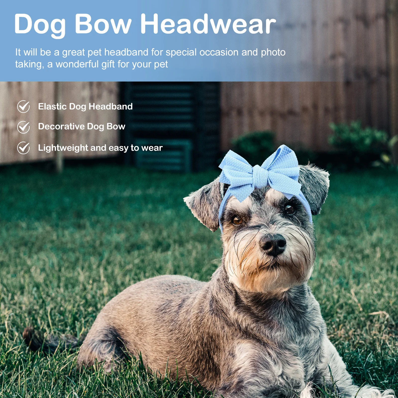 

2Pcs Dog Bow Headwear Pet Headband Decorative Elastic Band Comfortable Fit for Small Medium Dogs Party Photo Props Accessory