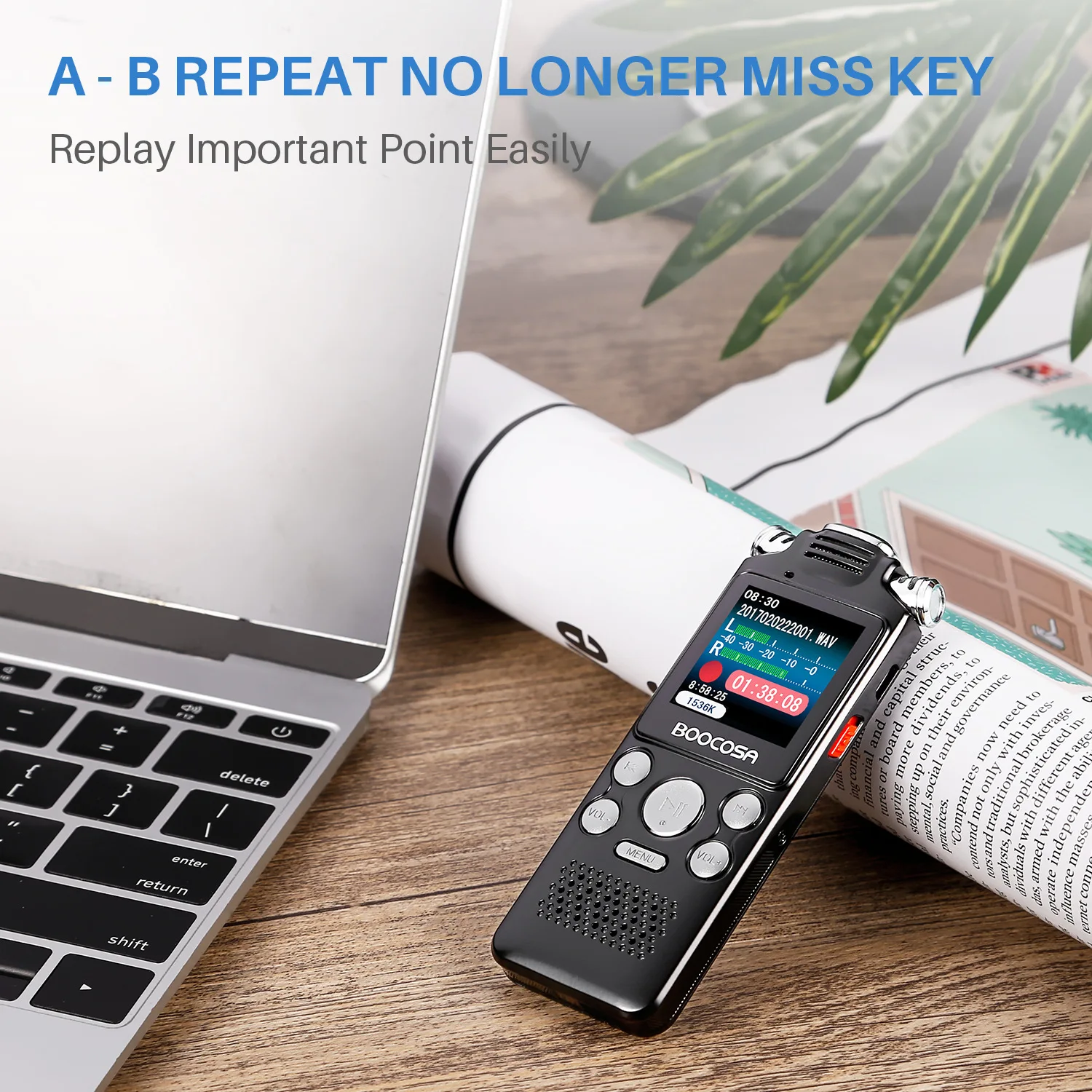 Digital Audio Voice Recorder Professional Pen Mini Lossless Color Activated Sound Dictaphone MP3 Player Recording Noise Reductio