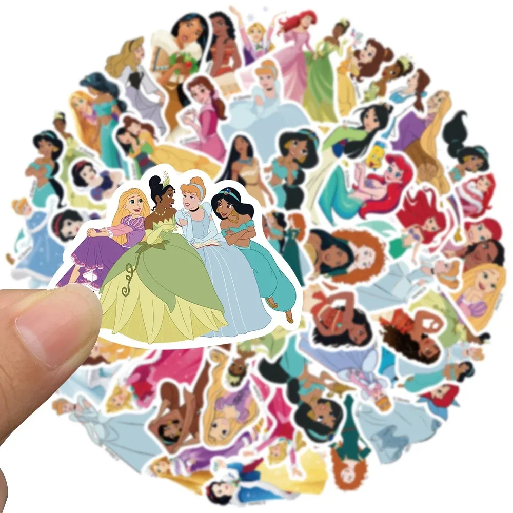 ملصقات أميرات ديزني للأطفال ، الثلج الأبيض ، أريل ، بيل ، ياسمين ، أميرة ، شارات جرافيتي ، لابتوب ، أمتعة ، ملصق لوح تزلج ، 10 * ، 30 * ، 50 *