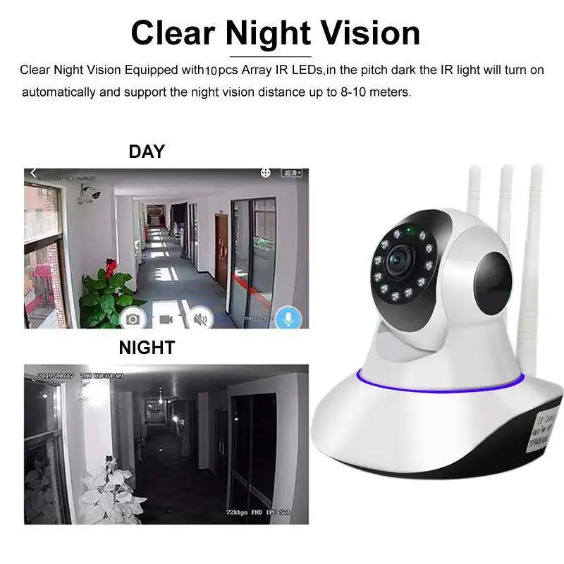 Imagem -05 - Câmera de Vigilância sem Fio Home Security Câmera ip Interna Detecção de Movimento 360 Ptz Cam Monitor do Bebê Wifi V380 1080p