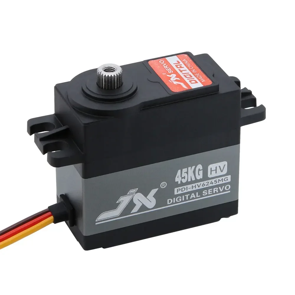 JX Servo PDI-HV6245MG 45 كجم عزم دوران عالي أجهزة رقمية مقاومة للماء، 6-8.4 فولت HV ميتال جير لزاحف RC، قارب، طائرة هليكوبتر