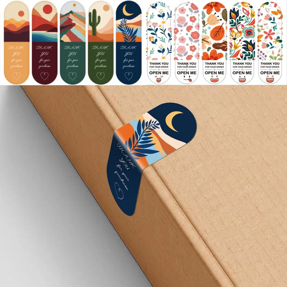 100pcs Thank You for Your Purchase Stickers for Small Business Gift Box Package Sealing Labels Stationery Sticker 2*7cm Seal Tag