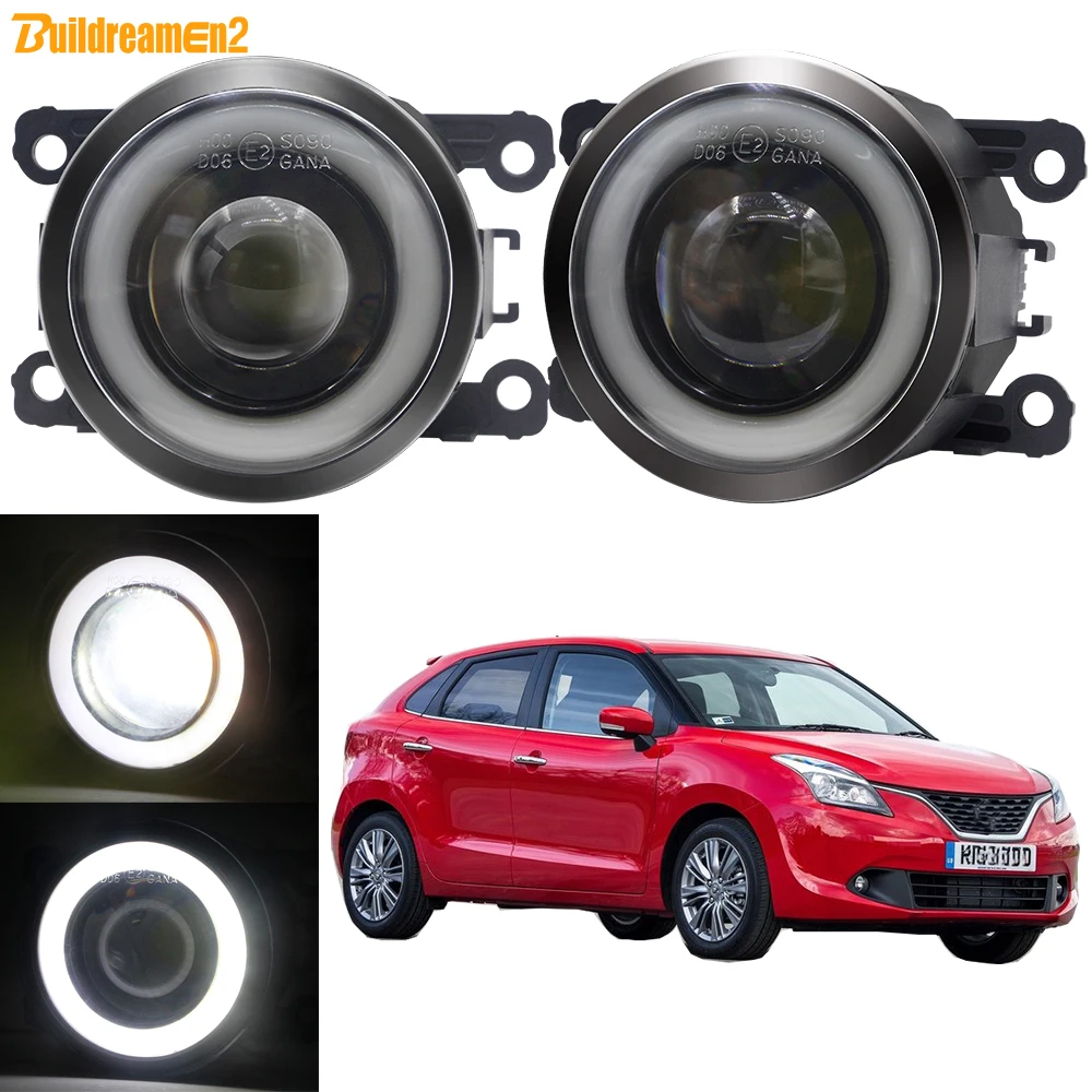 2 Pcs 30W 3000LM Angel Eye Fog Light H11 Car Front LED COB Fog Daytime Running Lamp DRL For Suzuki Baleno FW EW 2016 2017 2018