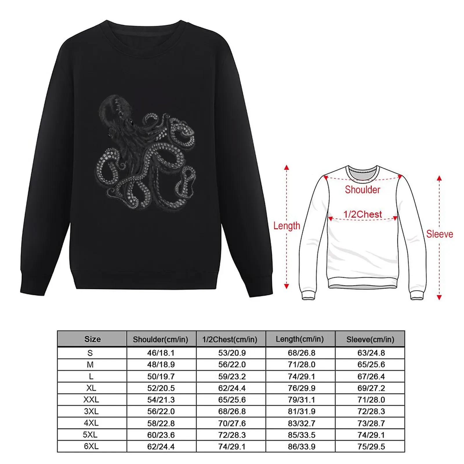 Realistic Octopus - Two Tone Sweatshirt autumn new products men clothing sweatshirts men