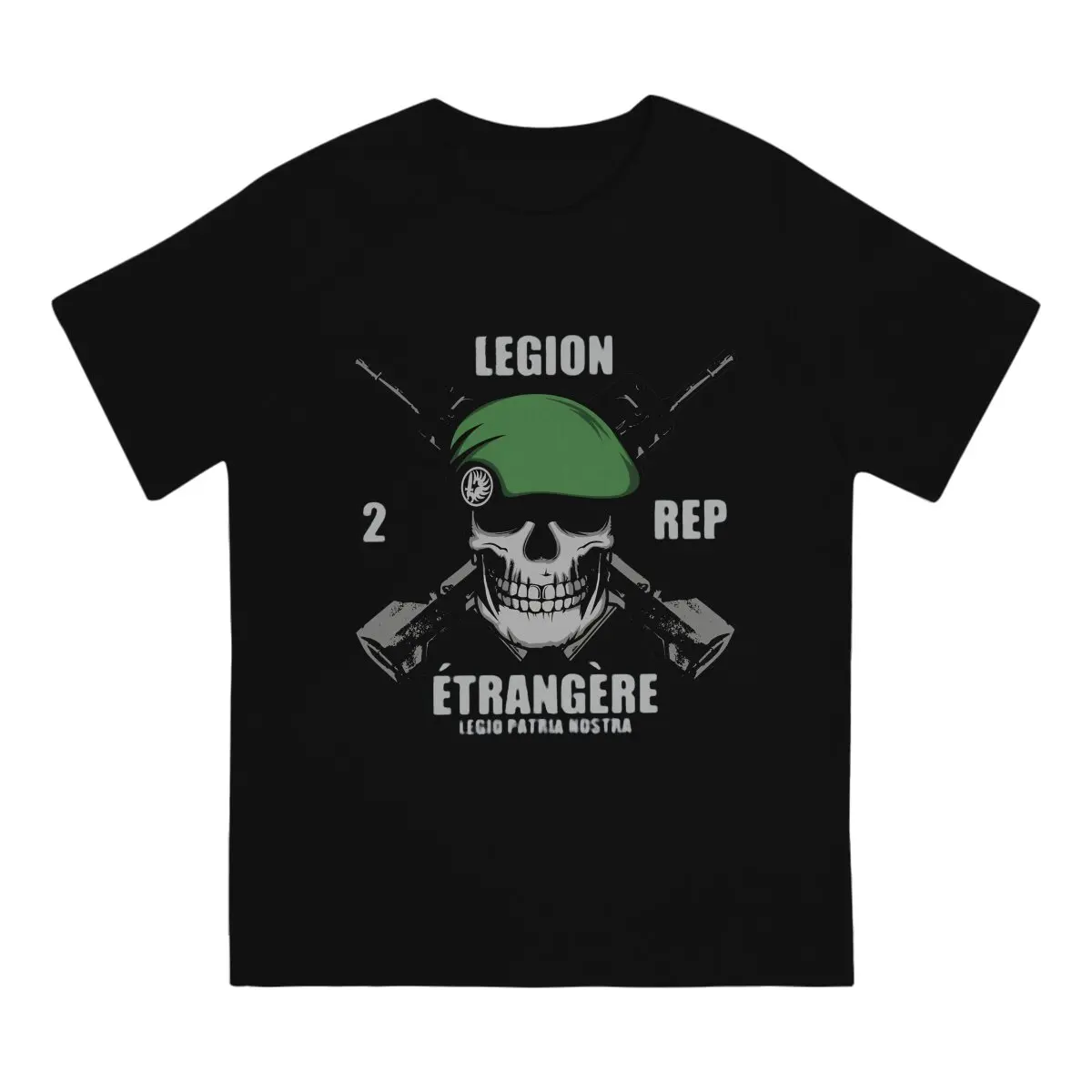 French Foreign 2 REP Legion Paratrooper Skull Tshirt Graphic Men Tops Vintage Fashion Summer Polyester  Clothing Harajuku TShirt