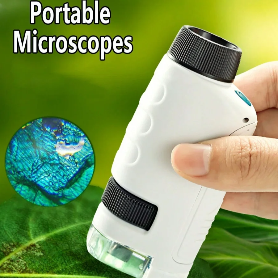 Adjustable-Focus Portable Microscope Magnifying Glass, Scientific Exploration Educational Model, Optical Experiment Learning GIF