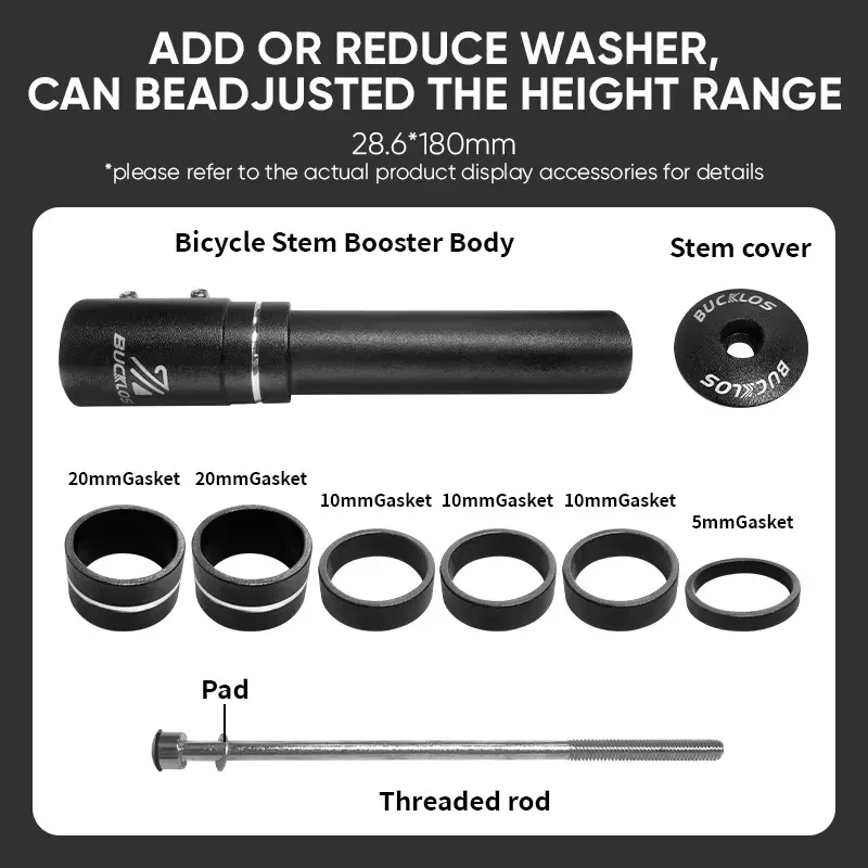 BUCKLOS przedłużacz wysokości wspornika kierownicy roweru kierownica ze stopu aluminium Rise Up Adapter przedłużenie wspornika widelca akcesoria rowerowe