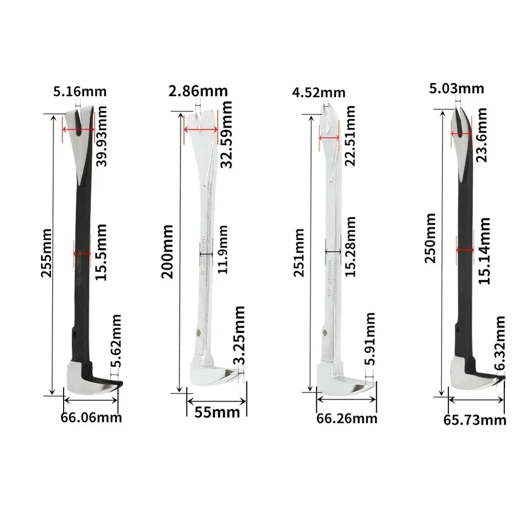 Imagem -06 - Conjunto de Ferramentas Extrator de Unhas 12108heavy Duty & Mini Gats Paw Pry Bar Ferramenta de pé de Cabra para Remoção Doméstica e Marcenaria