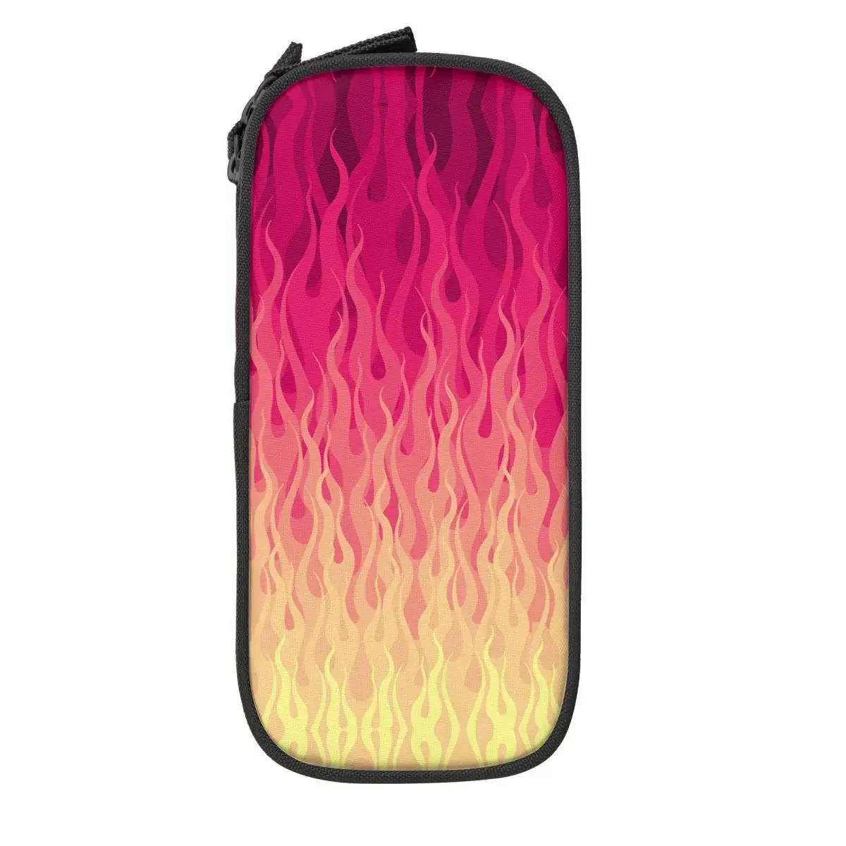 Custom Cute Pink Fire Burning Flames Pencil Cases for Boys Gilrs Big Capacity Pencil Bag Stationery