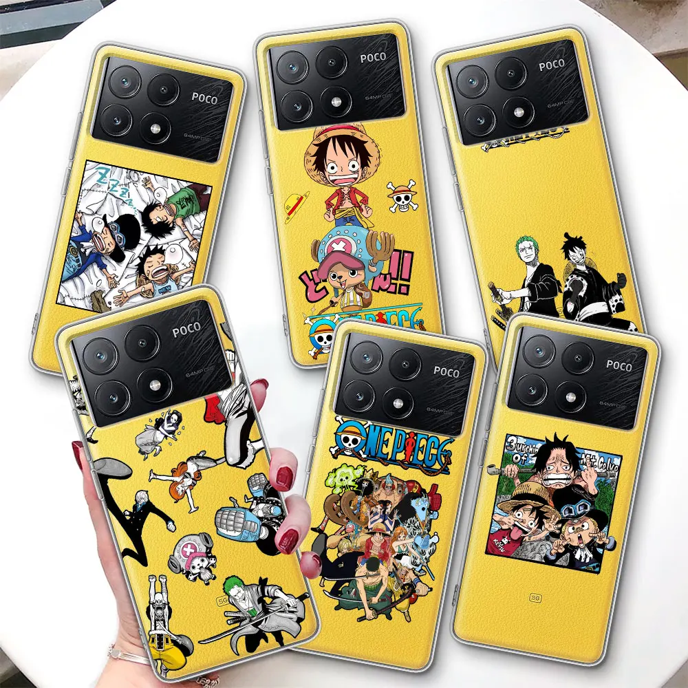 

Чехол One Piece Cute Luffy для Xiaomi Poco F7 Ultra F4 X6 M3 X7 M5s M6 X4 NFC M4 F2 Pro Противоударный прозрачный чехол из ТПУ для телефона