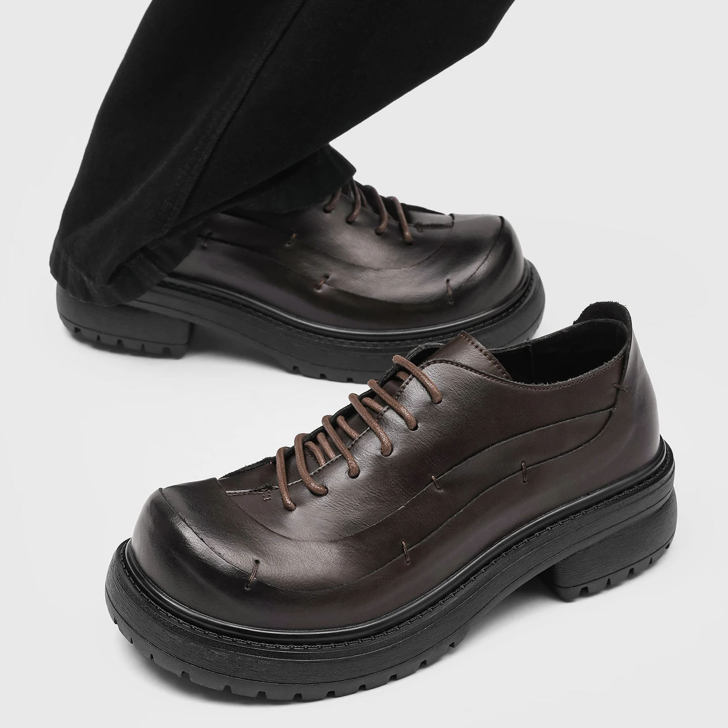 

Мужские туфли дерби с широким носком, деловые повседневные кожаные туфли, универсальные, летние, новые, модные, на толстой подошве