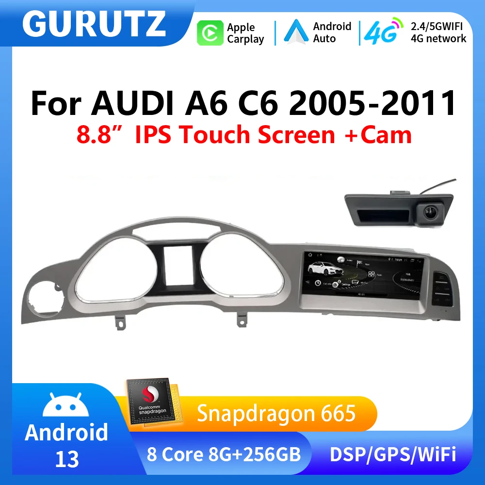 

Android 13 Auto Radio CarPlay For Audi A6 C6 4f 2005-2011 MMI 2G 3G GPS Car Multimedia Player Navigation Stereo DSP All In One