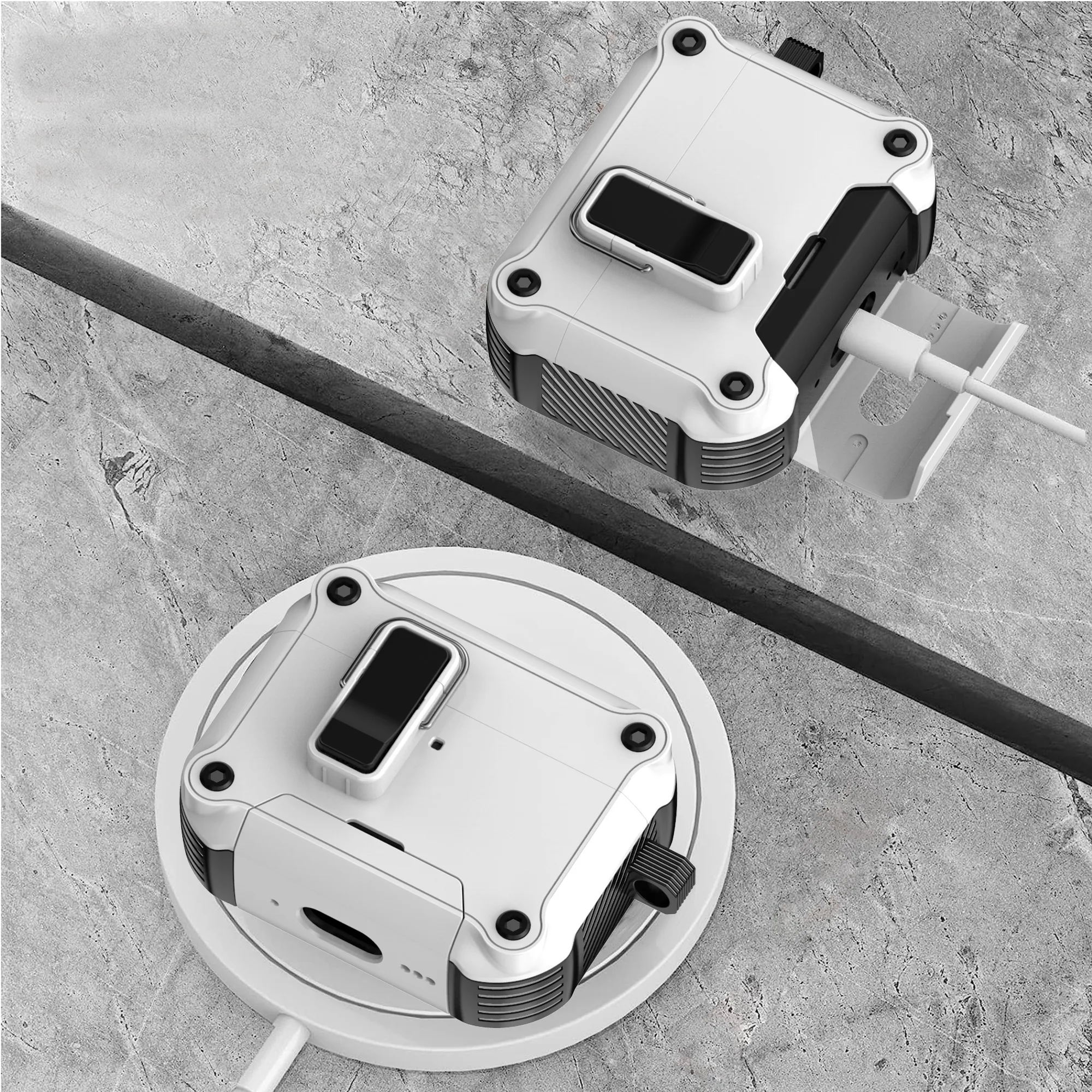Stoßfeste Kopfhörerhülle in Militärqualität für Apple AirPods Pro 4 Pro 3 Pro 1/2 mit magnetischem, automatischem Flip-Design und sicherem Verschluss.