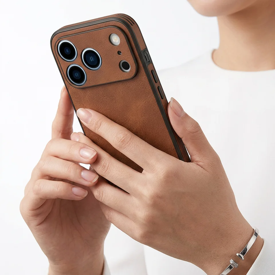 Funda de cuero de lujo para negocios, a prueba de golpes, protectora para iPhone 17 Pro Max 16 15 14 13 3