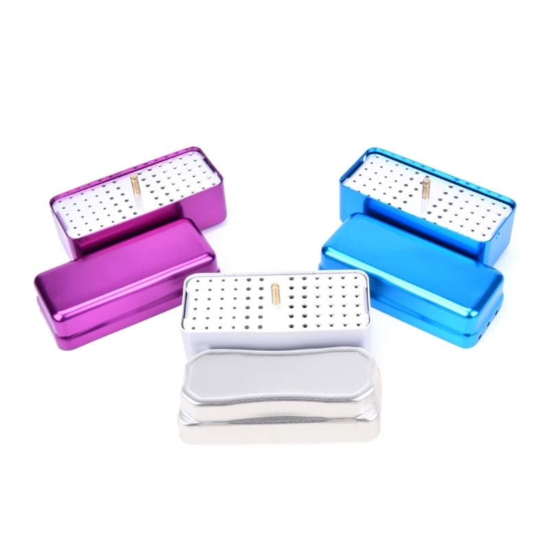 72 หลุมอลูมิเนียม Autoclave ฆ่าเชื้อกรณี Burs ทันตกรรมฆ่าเชื้อ ไฟล์ผู้ถือกล่องสำหรับเครื่องมือดูแลช่องปาก Drop shipping