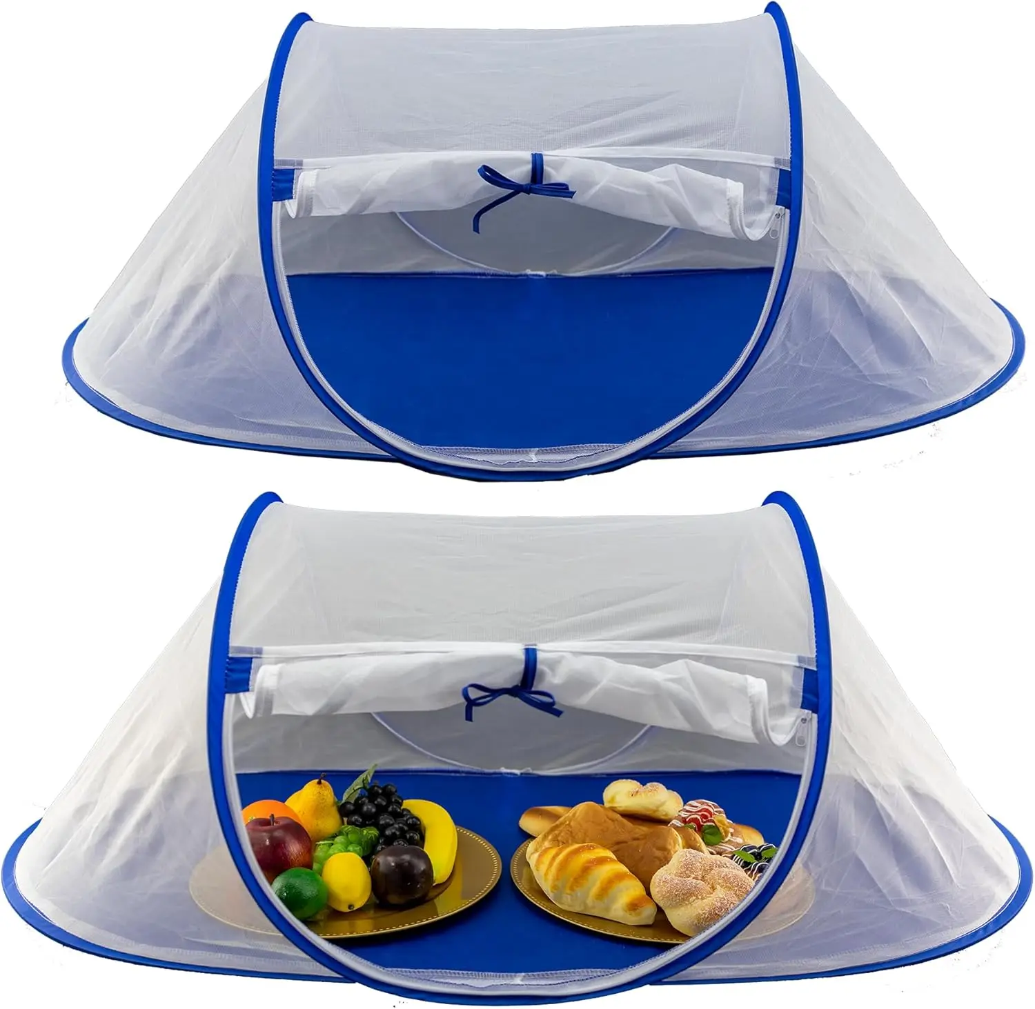 

Iconikal 2-Pack Jumbo Folding Mesh Food Tent 43x21-Inch Wind-Resistant Zippered Door Picnic BBQ Outdoor Camping Food Cover Insect Protection