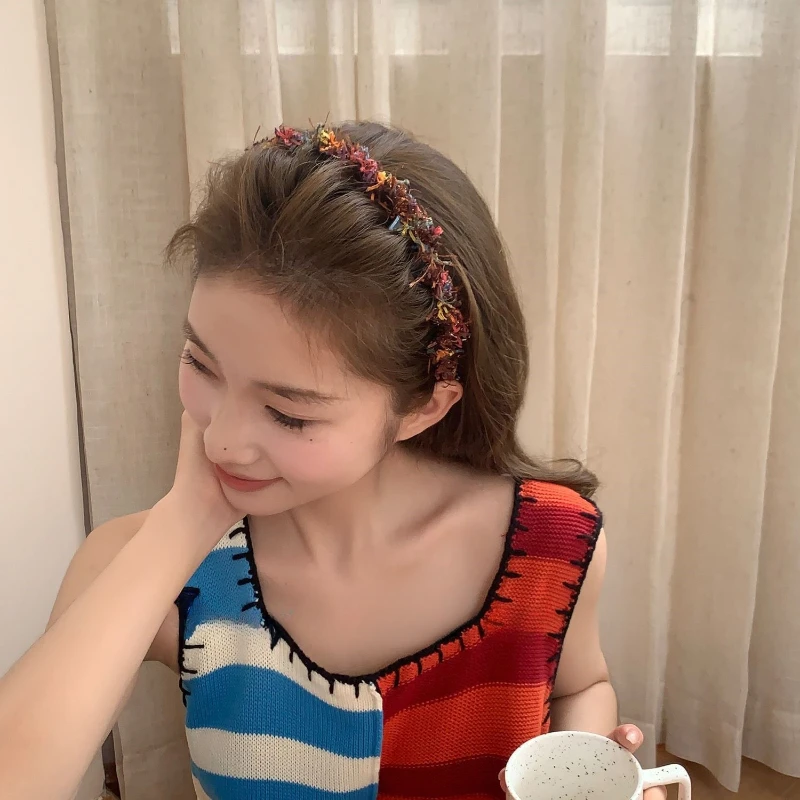 Wave Style Headband with High Skull Top Sweet and Girlish Temperament Simple Color and Fashionable Daily Headband