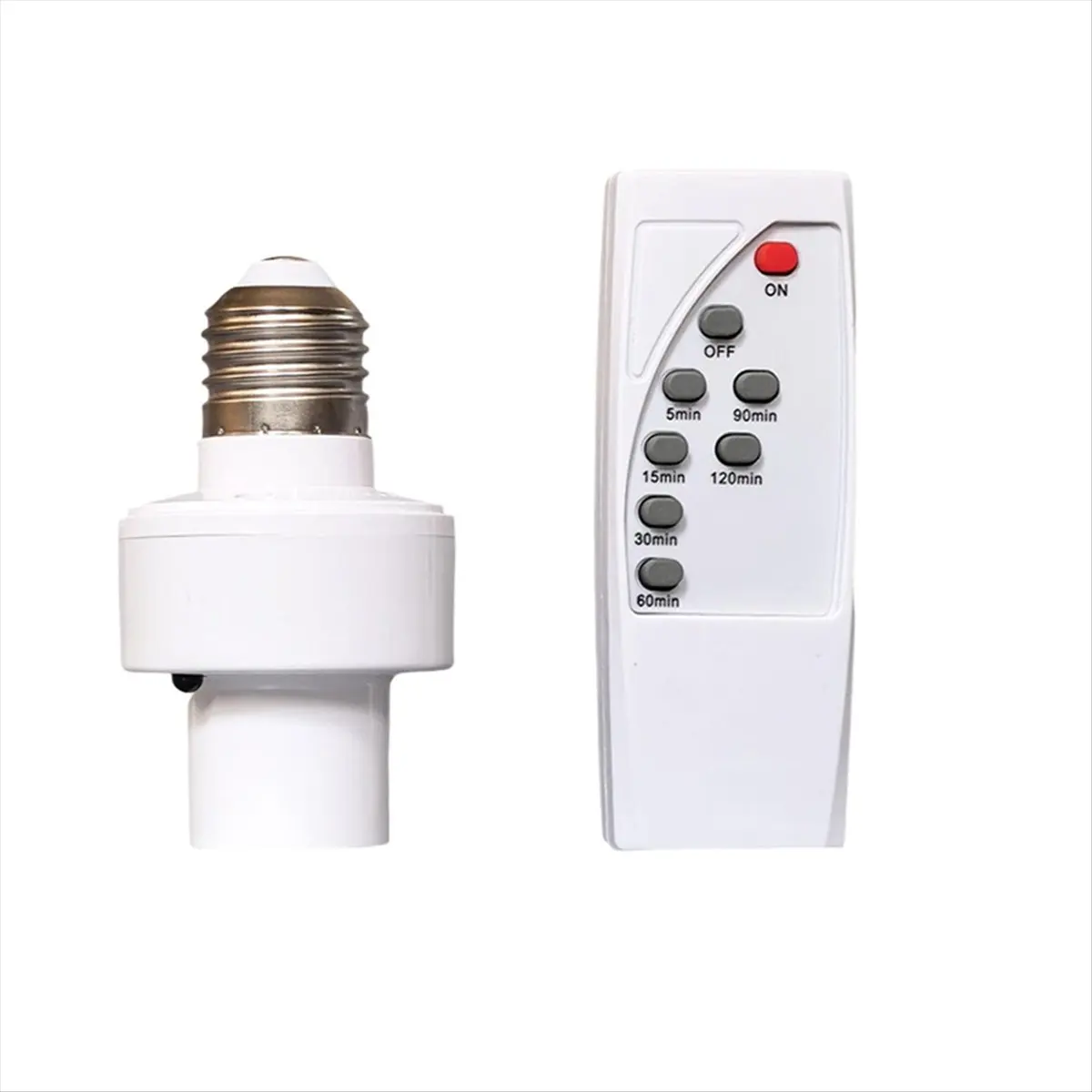 Remote Control Light Bulb Socket E27 Bulb Base Holder Timing Function Wireless Lamp Base Holder for Closet Bedroom Attic