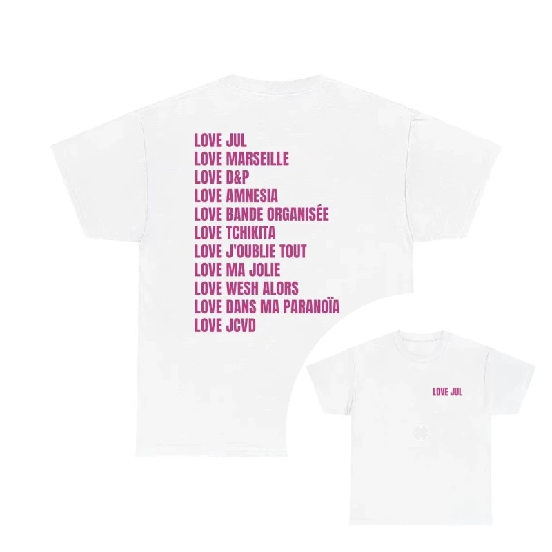 

Love Jul T-shirt Marseille Rap Fan Gift Y2k Casual Men's and Women Clothes Breathable with All Fashion Oversize Tee Summer Tops