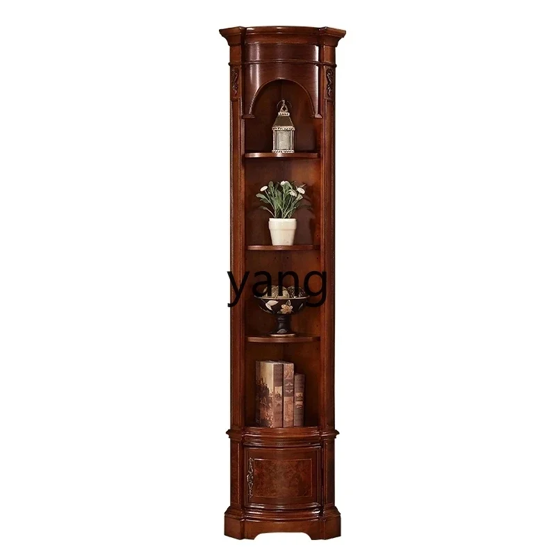 XYY Corner Cabinet Solid Wood Triangle Wine Cabinet Living Room Shelf European Corner Cabinet