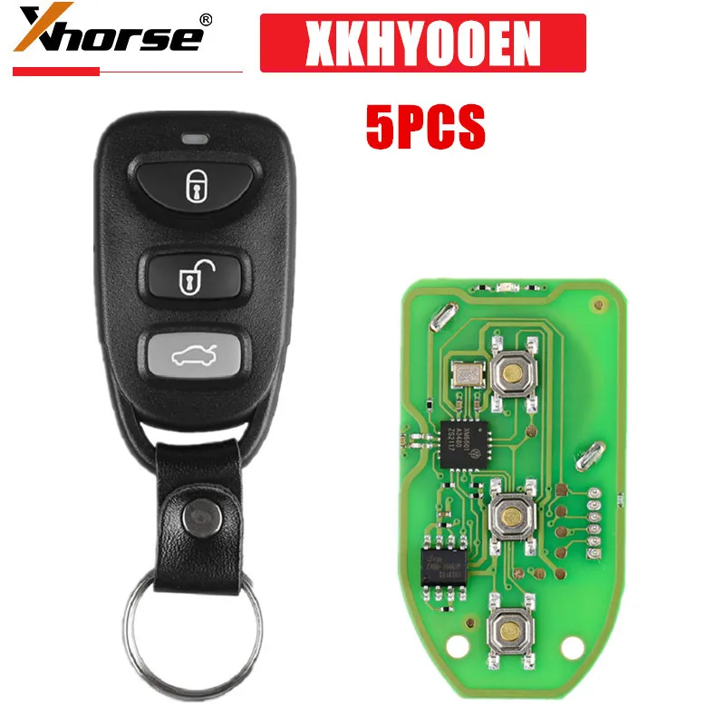 

5PCS/LOT XHORSE XKHY00EN VVDI2 for Hyundai Type Wired Universal Remote Key 3 Buttons X007 English Version