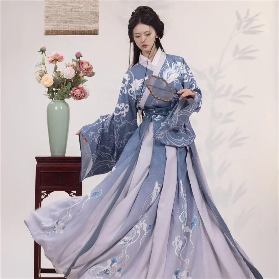 

Hanfu Groen Rood Zomer Kostuum Vrouw Китайская традиция Oude Jurk Oosterse коммерчески Jurk Elegantie Tang Dynastie Gerbiling