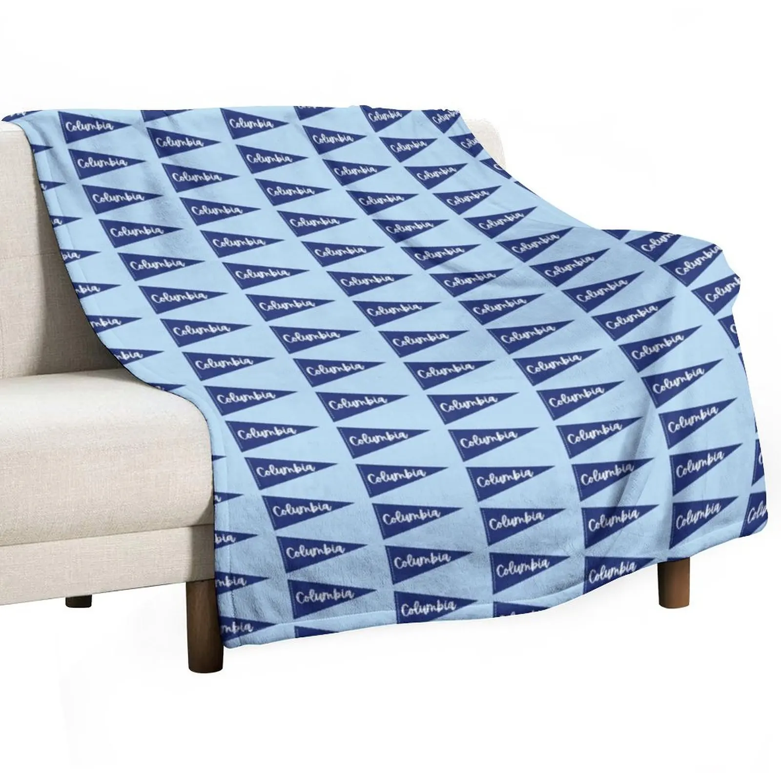 Columbia Pennant Flag - Navy Throw Blanket Quilt Blankets For Bed Blankets