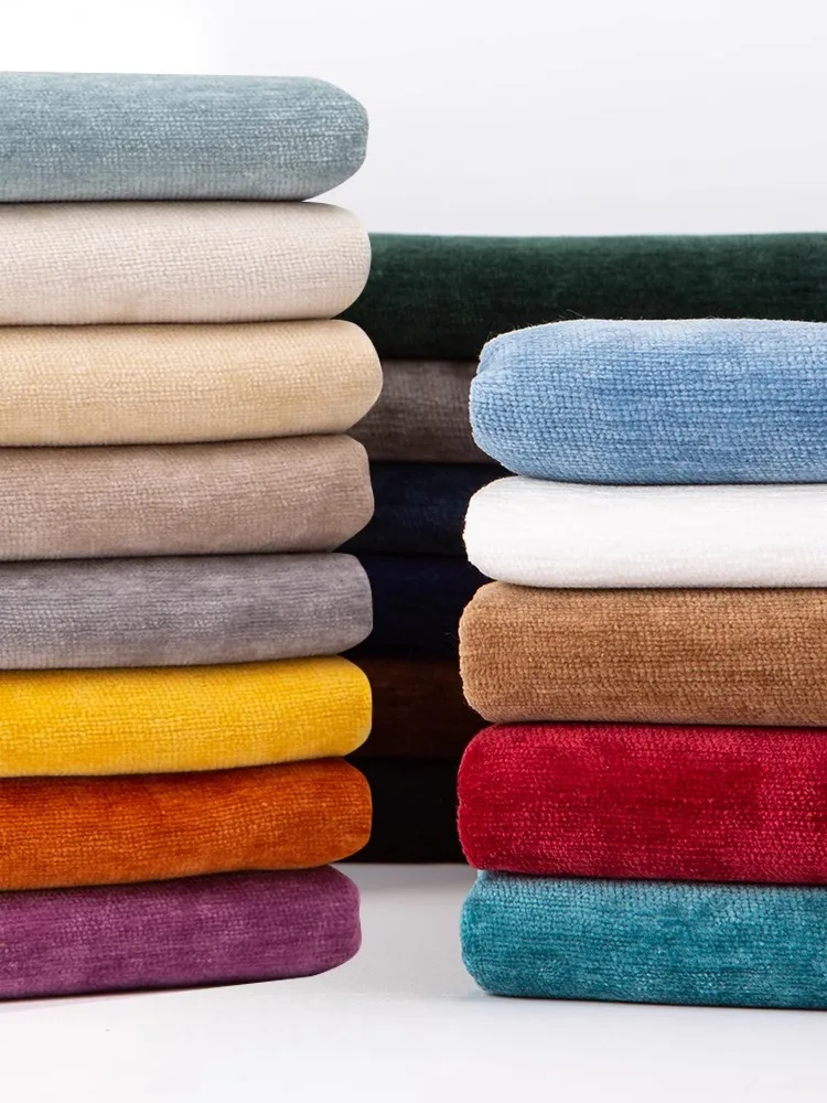 High Quality Chenille Fabric Per Meter for Sofa Curtains Tablecloth Sewing Plain Thickened Textile Needlework Smooth Comfortable