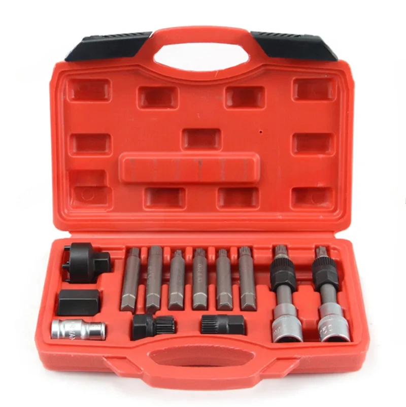 13PCS/Set Alternator Freewheel Pulley Removal Engine Auto Tool Set For Mercedes Benz BMW SK1085