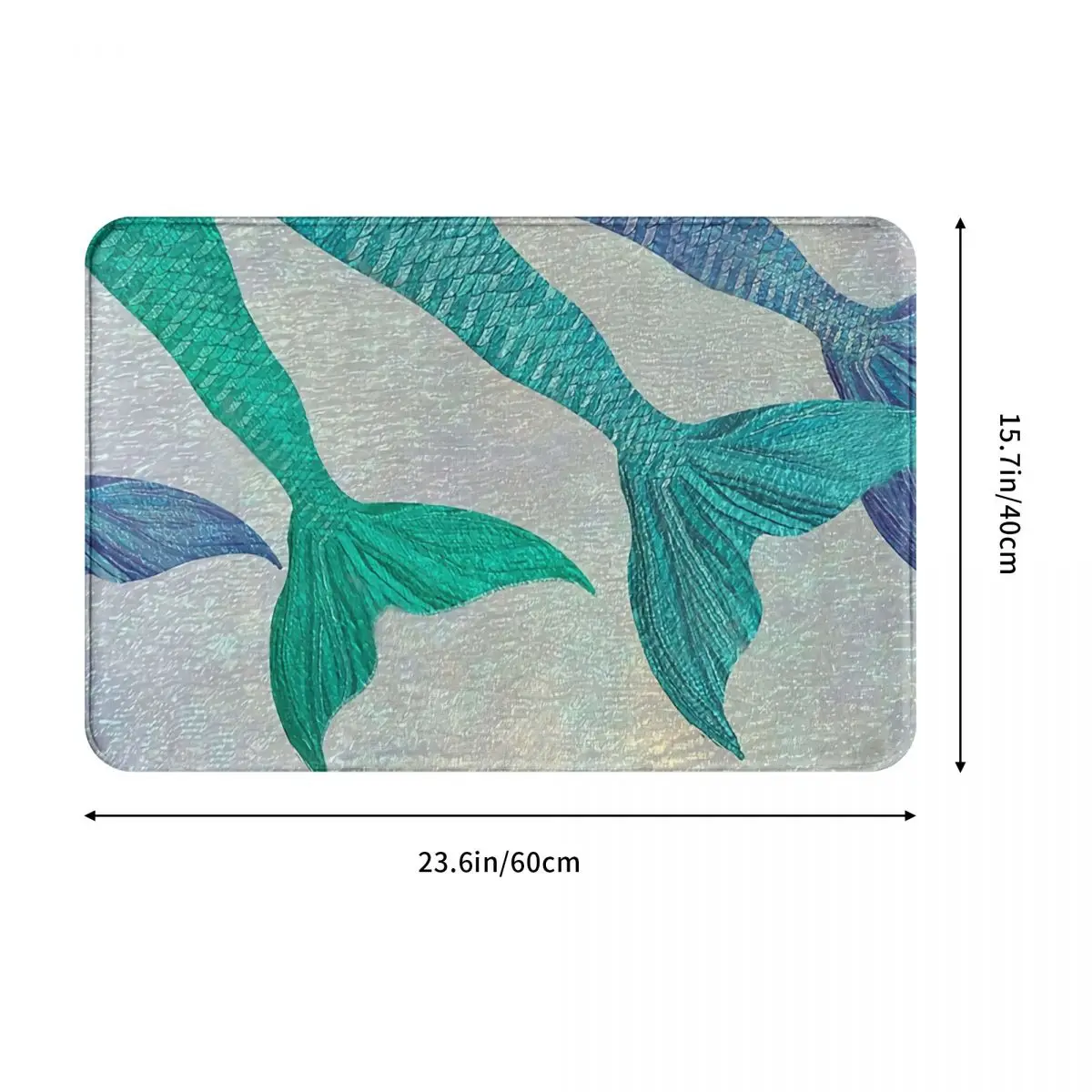 Metallic Ocean Non-slip Doormat Glistening Mermaid Tails Bath Mat Hallway Carpet Entrance Door Rug Indoor Decorative