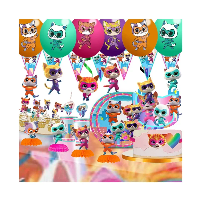 

MINISO Superkitties Birthday Decoration Angle Disposable Tableware Cup Plate Tablecloth Baby Shower Kids GirlsBoy Party Supplie