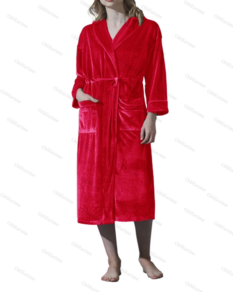 

Ladies velvet robe soft fuzzy kimono bathrobe for women bridal wedding pajamas skirt