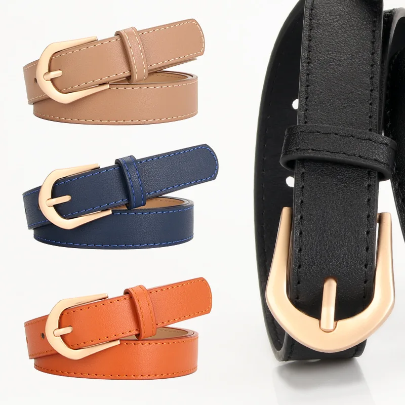 

Women's Pu Leather Pin Buckle Simple Versatile Running Rivers and Lakes Decorative Thin Factory Wholesale Development Will Belt