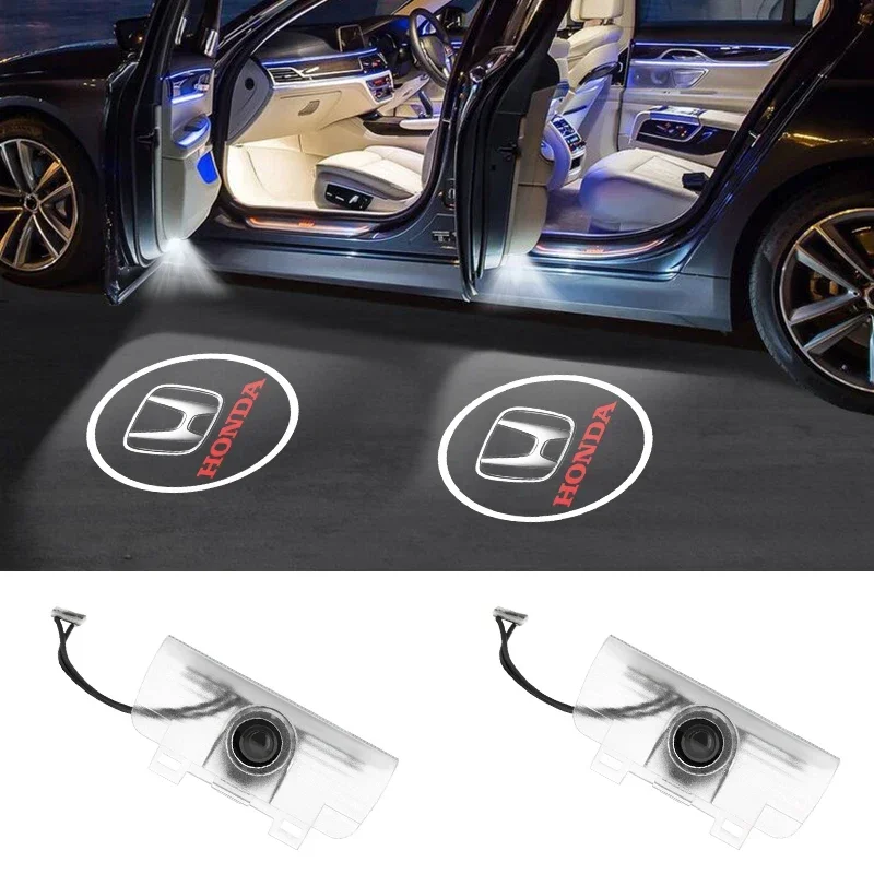 2pcs LED Shadow Projector Welcome Lights Car Door Shadow Light Laser Emblem Lamp for Honda Accord Elysion CR-Z Odyssey SPIRIOR