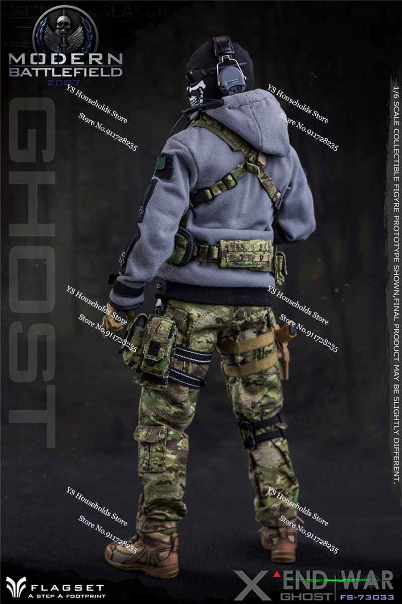 Auf Lager Flagset 73033 1/6 Ghost Team Maske Design Mann Soldat Modell Moder Schlachtfeld 2007 Filmrolle Original 12 "Action figur