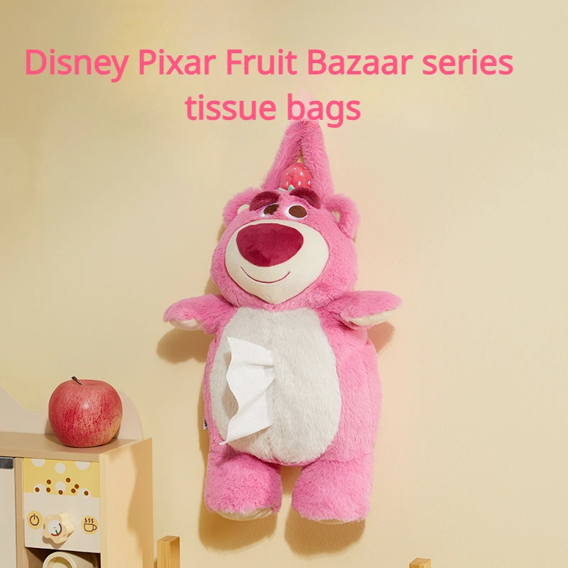 MINISO Disney Pixar Fruit Market Series Paper Box Bag Doll Kawaii Pillow Lotso Stitch Birthday Gift Anime Children's Toy