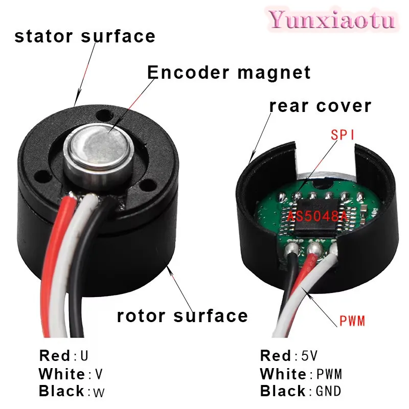 HT1105 Miniature Pan Tilt Brushless Motor, 18057 RPM High Speed 0.01 Nm Torque, Compatible with AS5048A Encoder