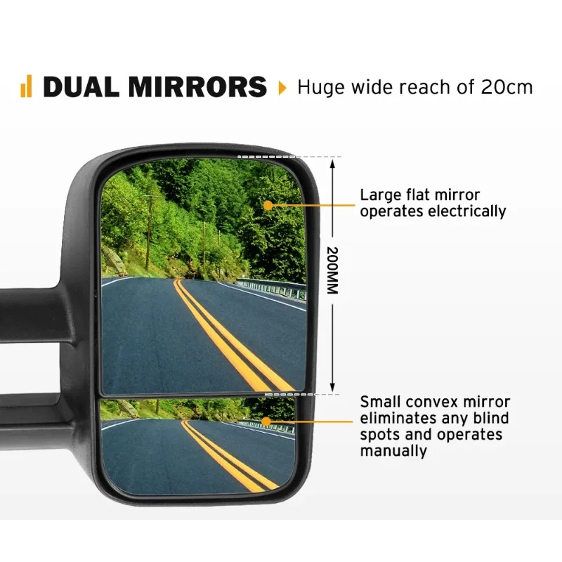 Remolque RV 4x4 4WD Pickup Car Extensible LC 80 Espejos de remolque para Landcruiser 80 1990-1998