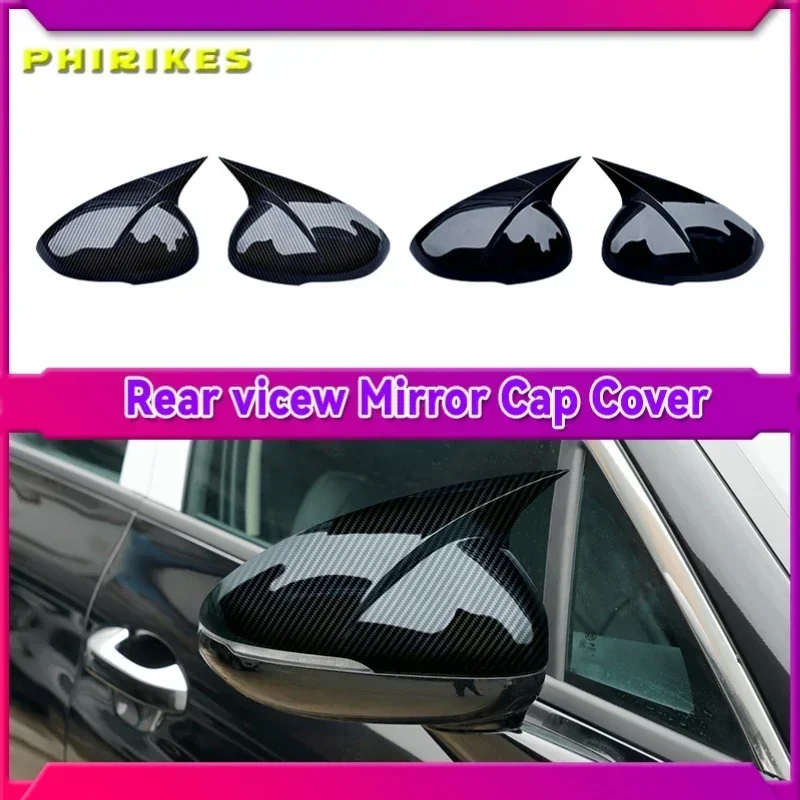 

For Kia Optima K5 2016-2020 Car Sticker Rearview Side Mirror Cover Wing Cap Exterior Door Rear View Case Trim Carbon Fiber Look