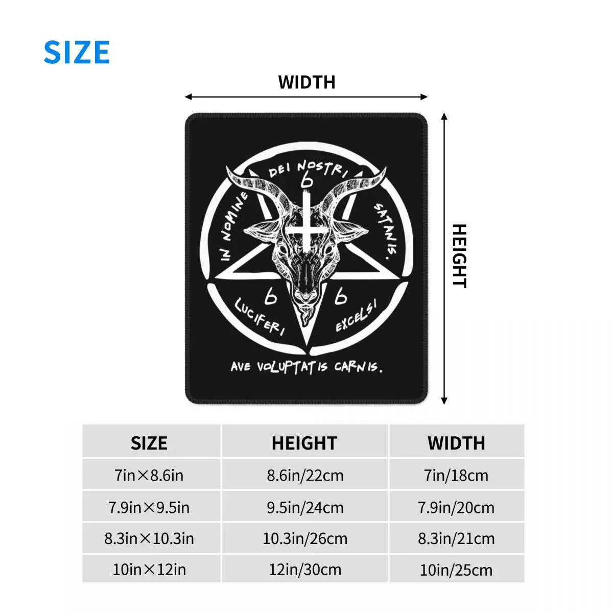 666 Baphomet แผ่นสแควร์ลื่นยาง Mousepad สำหรับ Gamer PC คอมพิวเตอร์แผ่น Sigil ของซาตานอัศวิน templar แผ่นรองเม้าส์